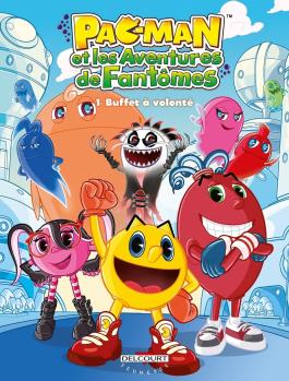 Couverture de la Jeunesse PAC-MAN ET LES AVENTURES DE FANTOMES T01 BUFFET A VOLONTE de Collectif - Editions Delcourt