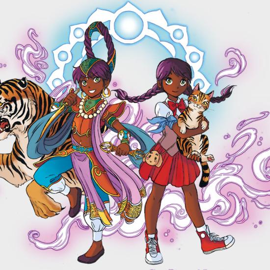 Galerie d’image des BD Les Mythics : illustration n°3 de Parvati sous forme de déesse et d’humaine - Editions Delcourt