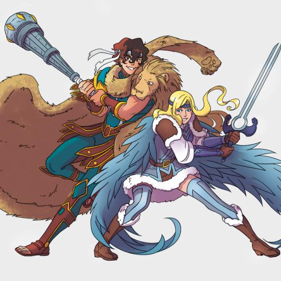 Galerie d’image des BD Les Mythics : illustration n°5 de Neo et Abigail sous forme de dieux  - Editions Delcourt