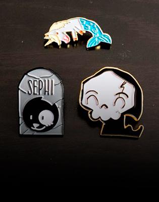 Image d’illustration n°2 des produits dérivés de La Petite Mort « Pin's » - Editions Delcourt