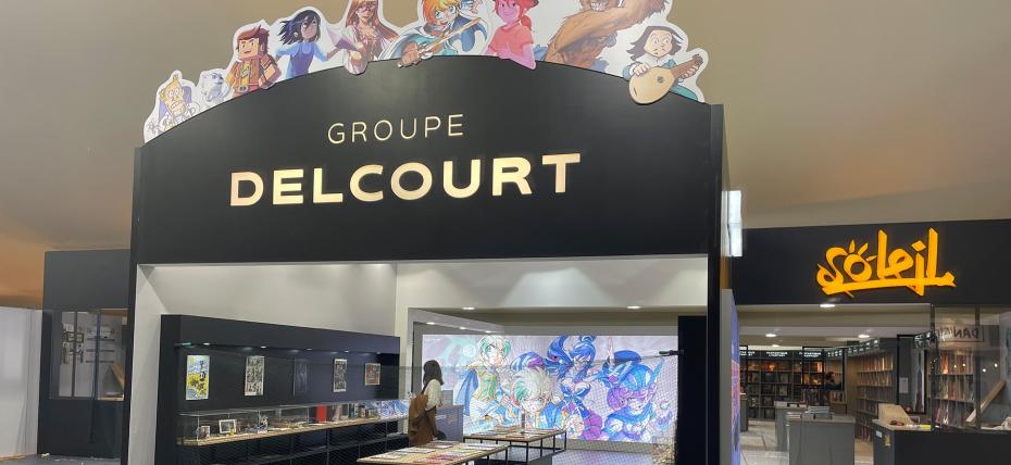 Le stand des éditions Delcourt au Festival international de la BD d'Angoulême 2022