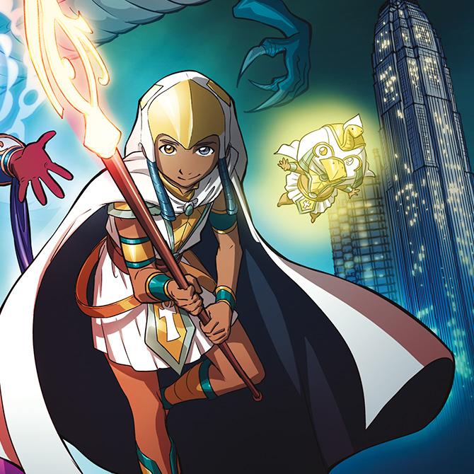 BD Mythics : illustration d’Amir sous sa forme de dieux - Editions Delcourt