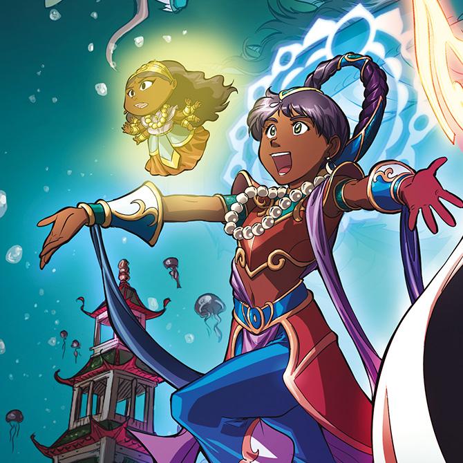 BD Mythics : illustration de Parvati sous sa forme de déesse - Editions Delcourt