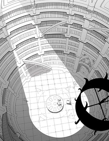  BD Les 5 Terres : illustration n°6 des lieux phares d’Angleon “La salle des archives” - Editions Delcourt